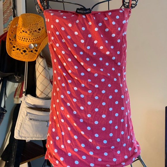 Red and white polka dotted halter top - Picture 2 of 2